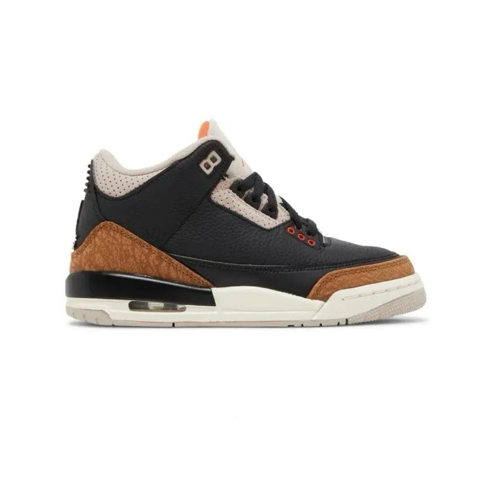 Nike Boy's Air Jordan 3 Retro (GS) Black/Rush Orange - Fossil Stone Size 5Y‎
